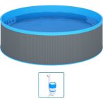Piscine Tubulaire Gris 350 x 90 cm avec Écumoire et Pompe de Filtration – Image 2